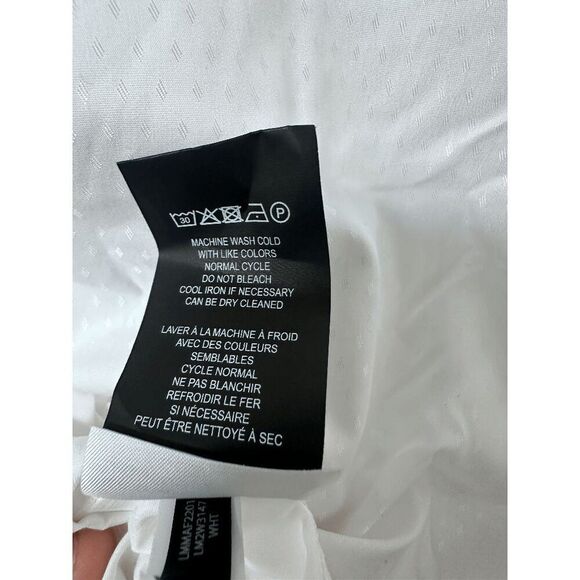 Karl Lagerfeld Paris Men's Snap Front Slim Fit Button-Down Shirt - White L - Picture 7 of 8